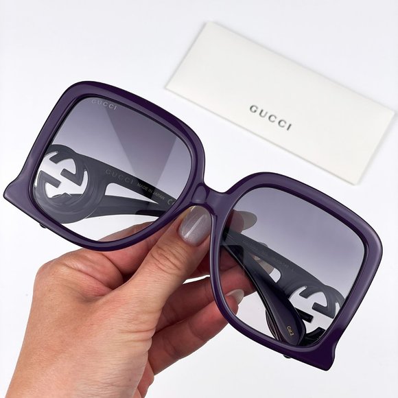 Gucci GG1326S 003 Sunglasses Violet Grey Gradient Oversized Square Women - Picture 2 of 14